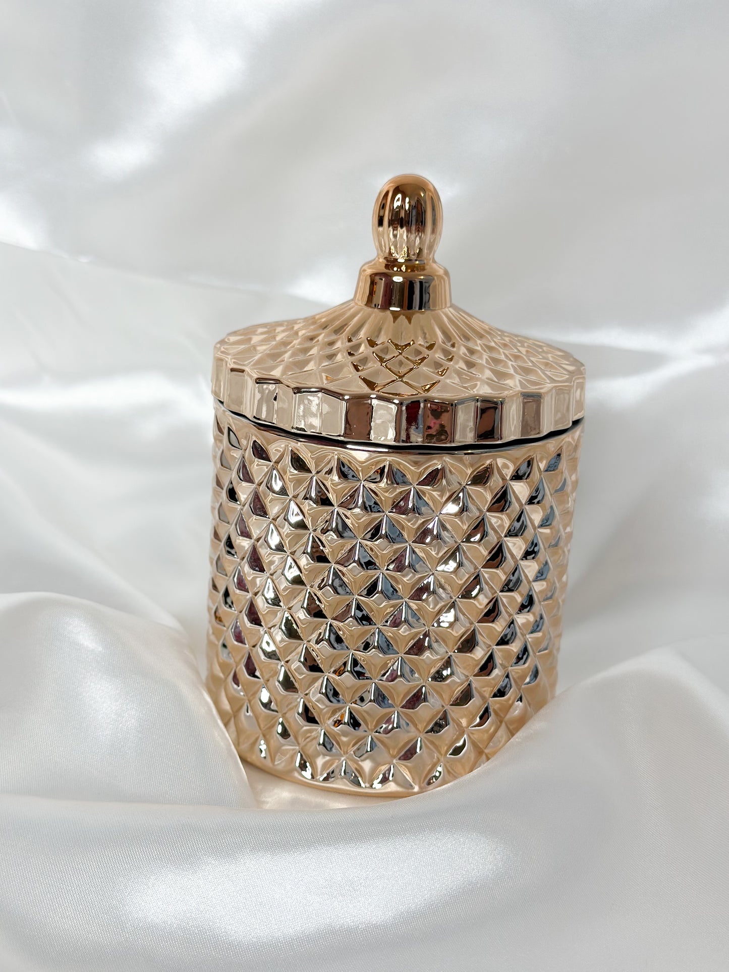 Glittering Rose Gold Geo Jar 230ml