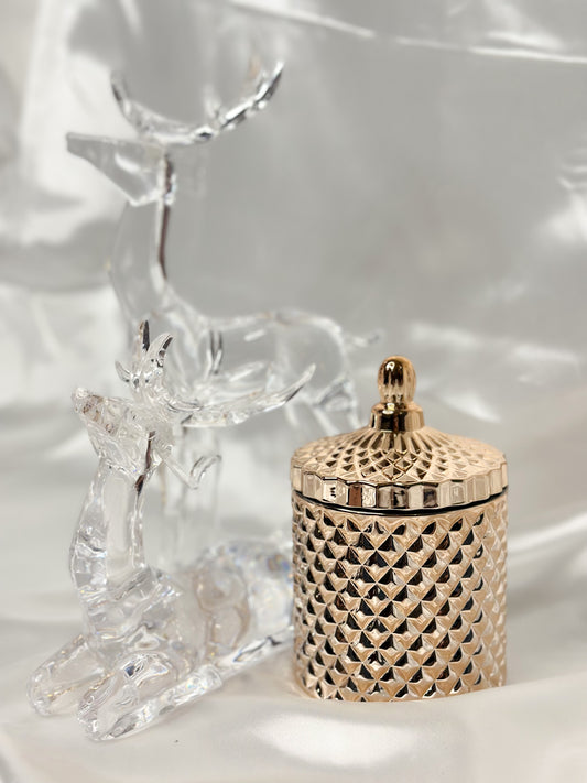 Glittering Rose Gold Geo Jar 230ml